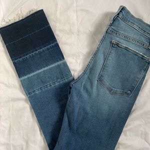 NEW Frame Denim Le High Straight Distressed Jeans with Released Hem